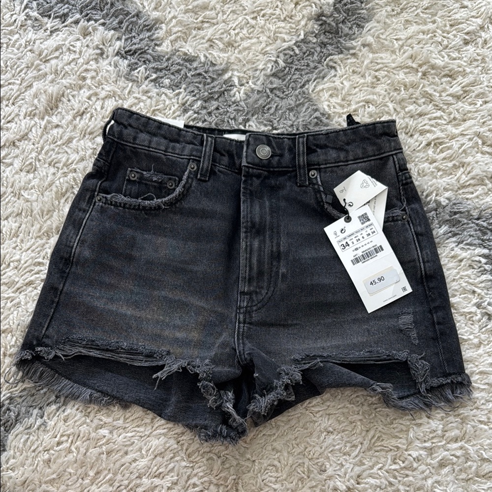 Black Denim Zara Shorts